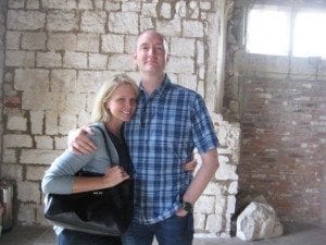 The ruins at Burton Agnes Hall,  Tasha and her handsome husband, author Andrew Grant