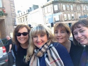 Julia with writer pals in Scotland. L-R Julia London, Teri Wilson, Karen Hawkins and Holly Crawford
