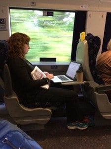 working on the train